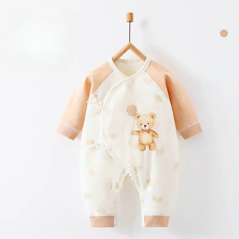 100% Cotton Long Sleeve Quilted Romper - Beige Lion - Bodyfeu