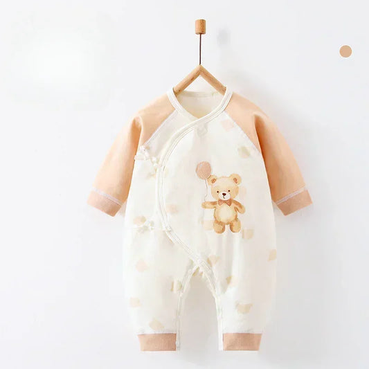 100% Cotton Long Sleeve Quilted Romper - Beige Lion - Bodyfeu