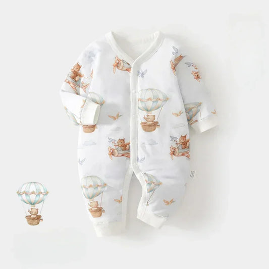 100% Cotton Long Sleeve Quilted Romper - Bunny - Bodyfeu