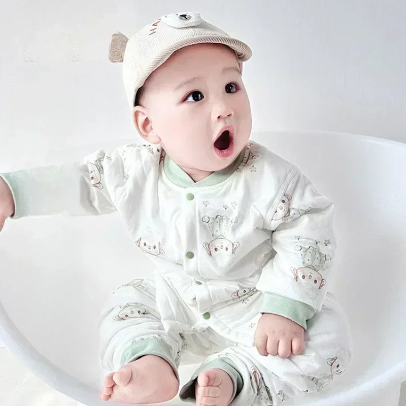 100% Cotton Long Sleeve Quilted Romper - Squirrel - Bodyfeu