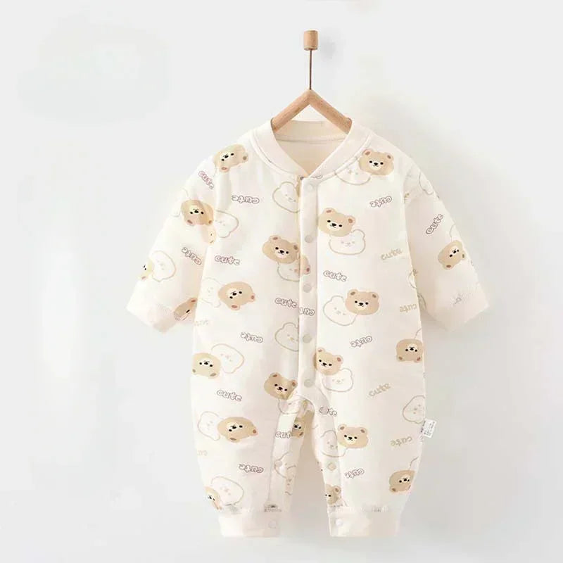 100% Cotton Long Sleeve Quilted Romper - Squirrel - Bodyfeu