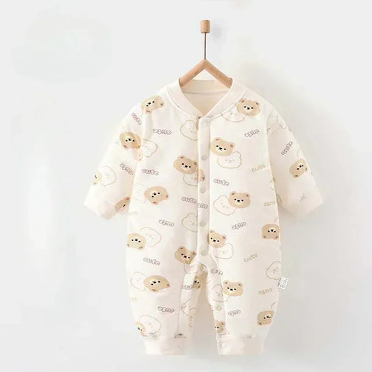 100% Cotton Long Sleeve Quilted Romper - Squirrel - Bodyfeu