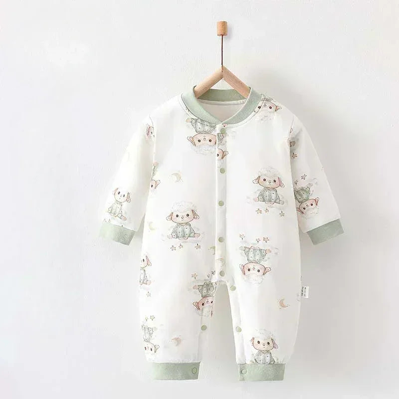 100% Cotton Long Sleeve Quilted Romper - Squirrel - Bodyfeu