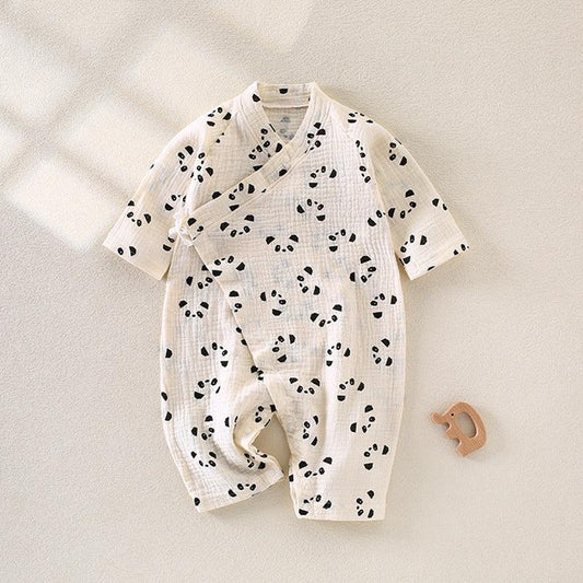 100% Cotton Muslin Long Sleeve Romper - Brown Bear - Bodyfeu