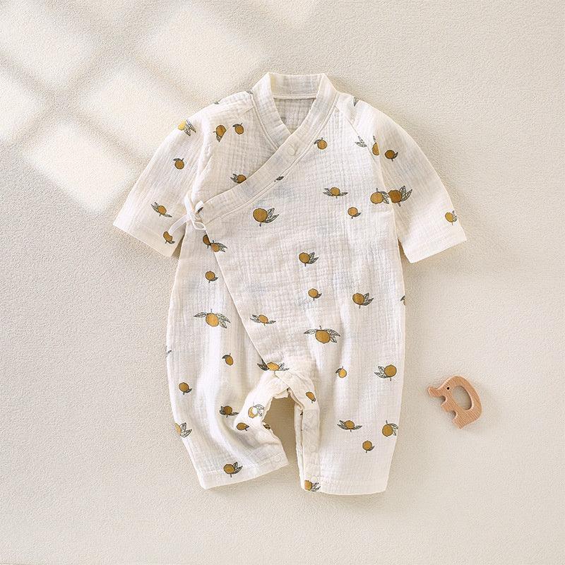 100% Cotton Muslin Long Sleeve Romper - Brown Bear - Bodyfeu
