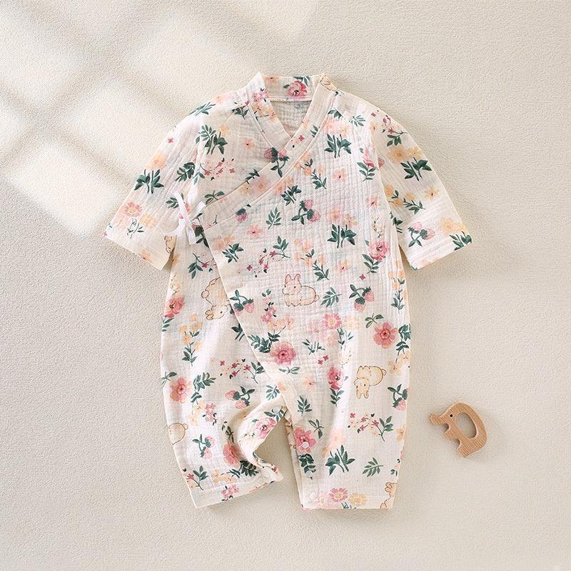 100% Cotton Muslin Long Sleeve Romper - Brown Bear - Bodyfeu