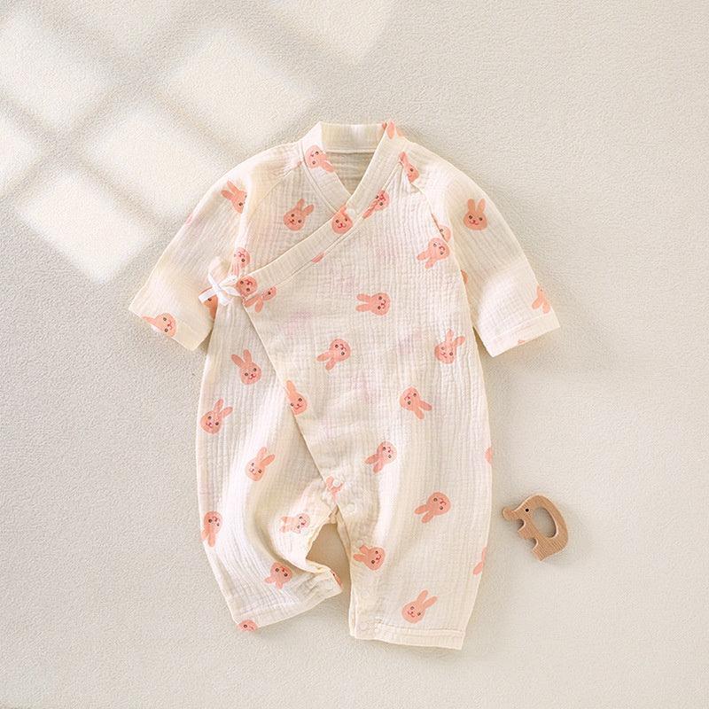 100% Cotton Muslin Long Sleeve Romper - Brown Bear - Bodyfeu
