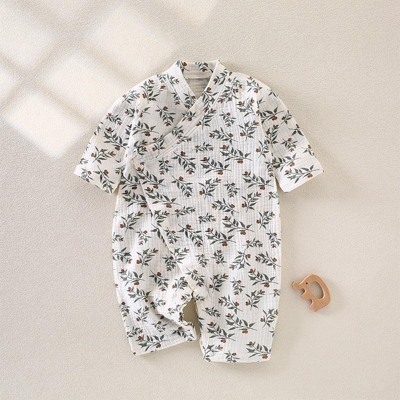 100% Cotton Muslin Long Sleeve Romper - Brown Bear - Bodyfeu