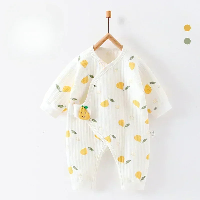 100% Cotton Warm Long Sleeve Romper with Velcro Closure - Bear - Bodyfeu