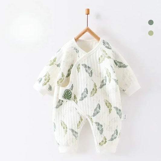 100% Cotton Warm Long Sleeve Romper with Velcro Closure - Bear - Bodyfeu